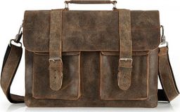 Solome BRĄZOWA SKÓRZANA TORBA LISTONOSZKA NA RAMIĘ SOLOME LAGO