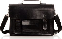 Solome CZARNA SKÓRZANA TORBA LISTONOSZKA NA RAMIĘ SOLOME