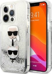  Karl Lagerfeld Etui Karl Lagerfeld KLHCP13LKICGLS Apple iPhone 13 Pro srebrny/silver hardcase Liquid Glitter Karl&Choupette Head