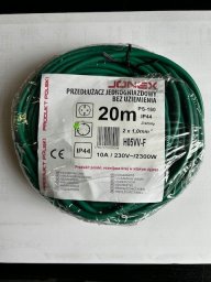 Plastrol Przedłużacz z jednokrotnym gniazdem wtyczkowym 1x2p 20m zielony