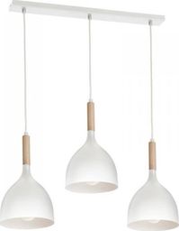 Lampa wisząca Dekoracja domu Lampa sufitowa Noak Wood biała potrójna
