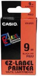  Casio Taśma XR-9RD1, czarny druk/czerwony podkład, nielaminowany, 8m, 9mm