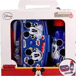  Mickey Mouse Mickey Mouse - Zestaw lunchbox, bidon 400ml, sztućce