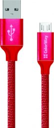 Kabel USB ColorWay USB-A - microUSB 1 m Czerwony (CW-CBUM002-RD)