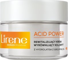  Lirene lirene acid power krem wyruwnujący koloryt cery hydrolatem z grejpfruta 50ml