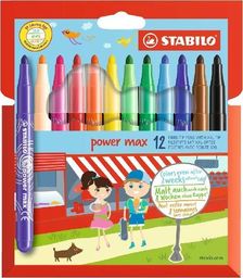 Stabilo FLAMASTRY STABILO POWER MAX PUD. Z ZAWIESZKĄ 12 SZT. 980/12-01
