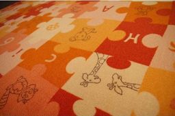  Dywany Łuszczów Dywan dziecięcy PUZZLE oranż , 80x160 cm