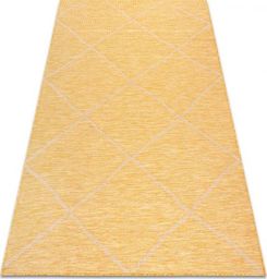  Dywany Łuszczów Dywan SZNURKOWY SIZAL płaskotkany PATIO 3075 romby żółty / beż, 78x150 cm