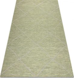  Dywany Łuszczów Dywan SZNURKOWY SIZAL płaskotkany PATIO 3075 romby zielony / beż, 78x150 cm