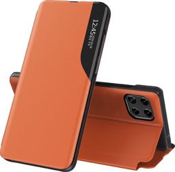  Hurtel Eco Leather View Case elegancki futerał etui z klapką i funkcją podstawki Samsung Galaxy A22 4G pomarańczowy