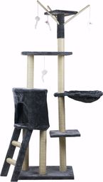  Chiccot Drapak dla kota wieża + legowisko 150cm + zabawki myszki szary