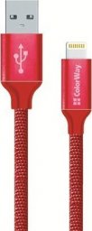 Kabel USB ColorWay USB-A - Lightning 1 m Czerwony (CW-CBUL004-RD)