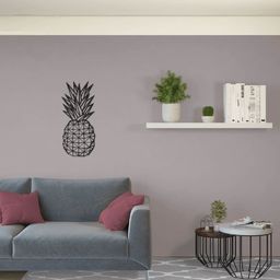  Homemania Homemania Dekoracja ścienna Pineapple, 22x55 cm, stalowa, czarna
