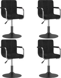  vidaXL Obrotowe krzesła stołowe, 4 szt., czarne, obite aksamitem