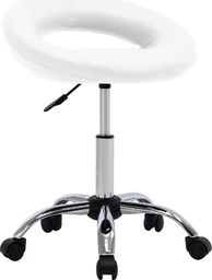 vidaXL Obrotowe krzesło stołowe, białe, obite sztuczną skórą