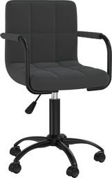  vidaXL Obrotowe krzesło stołowe, czarne, tapicerowane aksamitem