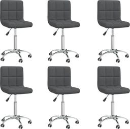  vidaXL Obrotowe krzesła stołowe, 6 szt., ciemnoszare, obite tkaniną