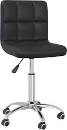  vidaXL Obrotowe krzesło stołowe, czarne, sztuczna skóra
