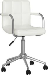 vidaXL Obrotowe krzesło stołowe, białe, obite sztuczną skórą