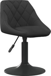  vidaXL Krzesło stołowe, czarne, obite aksamitem