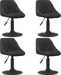  vidaXL Obrotowe krzesła stołowe, 4 szt., czarne, obite aksamitem