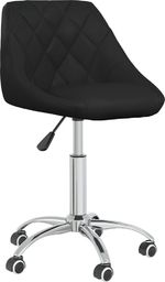 vidaXL Obrotowe krzesło stołowe, czarne, obite sztuczną skórą