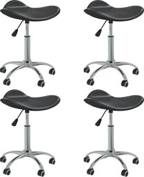  vidaXL Obrotowe krzesła stołowe, 4 szt., czarne, sztuczna skóra