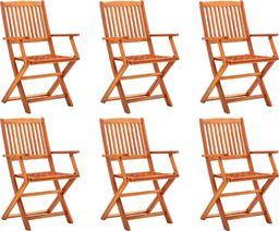  vidaXL Składane krzesła ogrodowe, 6 szt., lite drewno eukaliptusowe