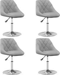  vidaXL Obrotowe krzesła stołowe, 4 szt., jasnoszare, aksamitne
