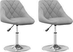  vidaXL Obrotowe krzesła stołowe, 2 szt., jasnoszare, aksamitne