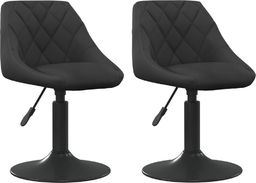  vidaXL Obrotowe krzesła stołowe, 2 szt., czarne, aksamitne