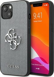  Guess Guess GUHCP13SSA4GSGR iPhone 13 mini 5,4" szary/grey hardcase Saffiano 4G Metal Logo