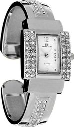 Zegarek Jordan Kerr Jordan Kerr Srebrny damski zegarek, bransoleta typu klips, zdobiony cyrkoniami, antyalergiczny