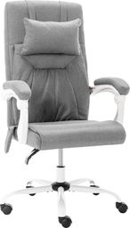 Krzesło biurowe vidaXL z funkcją masażu Jasnoszare