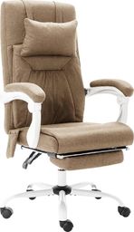 Krzesło biurowe vidaXL z funkcją masażu Latte
