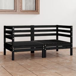  vidaXL 2-osobowa sofa ogrodowa, czarna, lite drewno sosnowe !