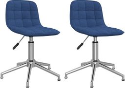  vidaXL Obrotowe krzesła stołowe, 2 szt., niebieskie, obite tkaniną