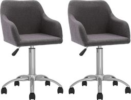  vidaXL Obrotowe krzesła stołowe, 2 szt., kolor taupe, obite tkaniną