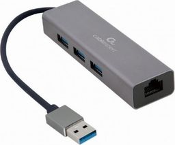 HUB USB Gembird 1x RJ-45  + 3x USB-A 3.0 (A-AMU3-LAN-01)