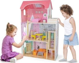 Viga Toys Duży Drewniany Domek dla Lalek
