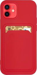  Hurtel Card Case silikonowe etui portfel z kieszonką na kartę dokumenty do iPhone 12 Pro czerwony