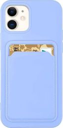  Hurtel Card Case silikonowe etui portfel z kieszonką na kartę dokumenty do Samsung Galaxy A12 fioletowy