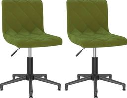  vidaXL Obrotowe krzesła stołowe, 2 szt., jasnozielone, aksamitne