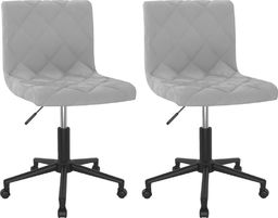 vidaXL Obrotowe krzesła stołowe, 2 szt., jasnoszare, aksamitne