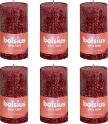  Bolsius Bolsius Świece pieńkowe Shine, 6 szt., 130x68 mm, aksamitna czerwień