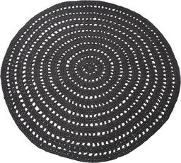  LABEL51 LABEL51 Pleciony dywanik, bawełniany, okrągły, 150 cm, czarny