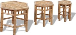  vidaXL Zestaw trzech sześciokątnych krzeseł bambusowych