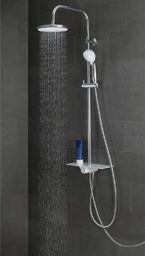 Zestaw prysznicowy Schütte SCHTTE Zestaw prysznicowy AQUASTAR z półką, biało-chromowy