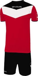  Givova Komplet strój piłkarski koszulka + spodenki Givova Kit Campo czarno-czerwony KITC53 1012S 2XL