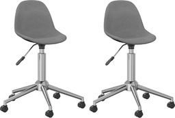  vidaXL Obrotowe krzesła stołowe, 2 szt., jasnoszare, obite tkaniną